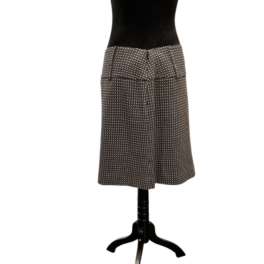 ID/Entity Black/Brown Cream Patterned Wool Blend Tweed Mini Skirt 8